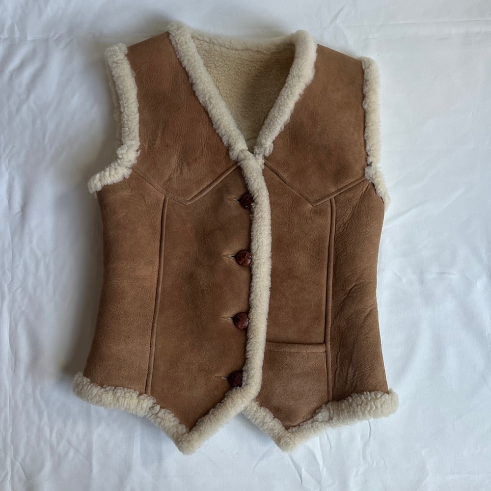 Ardney Natural Suede 100% Pure Virgin Wool Vest, Women's Size 7/8